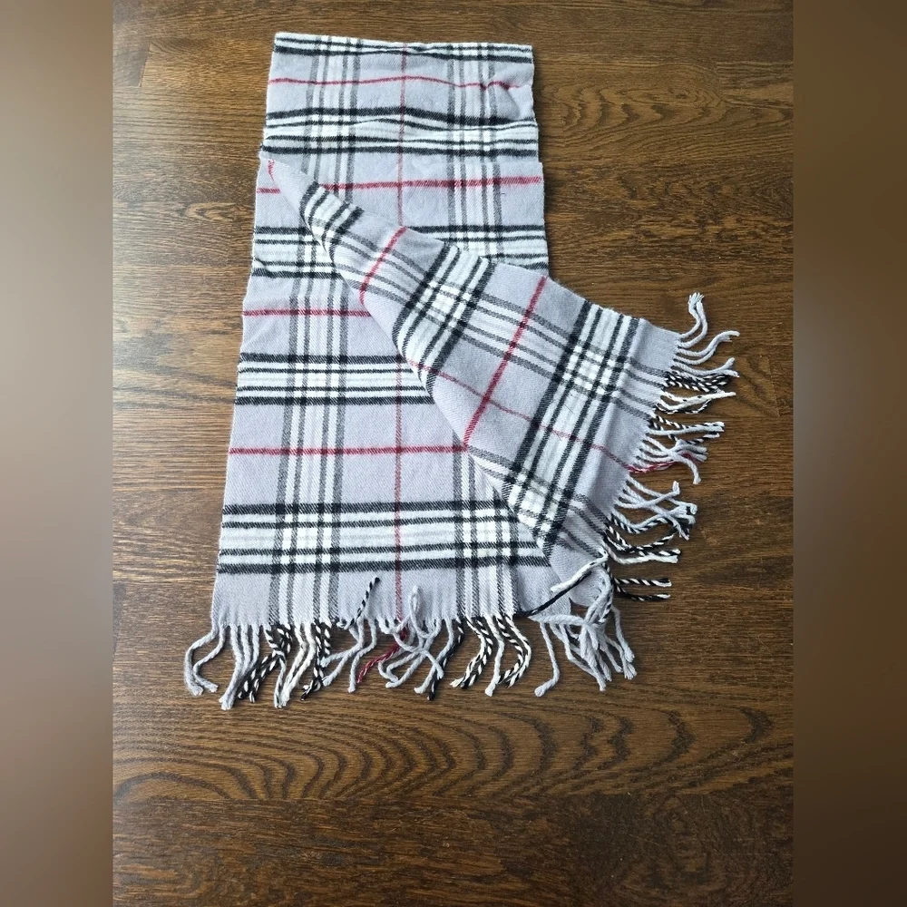 Royal Rossi Cashmere Plaid Fringe Scarf